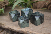 Polished Stromatolite Jasper Cubes x 4 From Madagascar