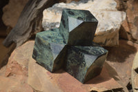 Polished Stromatolite Jasper Cubes x 4 From Madagascar