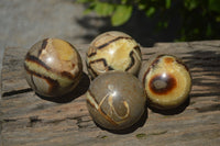 Polished Septerye Spheres x 4 From Mahajanga, Madagascar