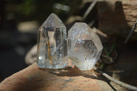 Polished Mixed Inclusion Quartz Crystals x 7 From Madagascar