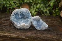 Natural Celestite Geode Specimens x 2 From Sakoany, Madagascar