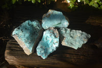 Natural Drusy Coated Chrysocolla Specimens x 4 From Likasi, Congo