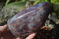 Polished Blue Rose Quartz Standing Free Forms x 2 From Madagascar