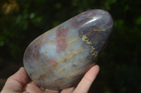 Polished Blue Rose Quartz Standing Free Forms x 2 From Madagascar