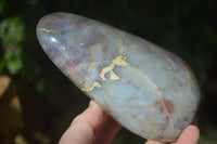 Polished Blue Rose Quartz Standing Free Forms x 2 From Madagascar