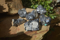 Natural Silver Lead Galena Specimens x 6 From Namibia