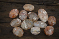 Polished Flower Agate Palm Stones x 12 From Madagascar