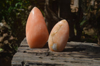 Polished Orange Twist Calcite Standing Free Forms x 2 From Madagascar