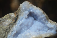 Natural Blue Lace Agate Geode Specimens x 5 From Malawi