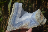 Natural Blue Lace Agate Geode Specimens x 5 From Malawi