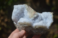 Natural Blue Lace Agate Geode Specimens x 5 From Malawi