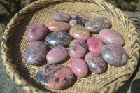 Polished Rhodonite Palm Stones x 20 From Madagascar