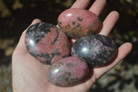 Polished Rhodonite Palm Stones x 20 From Madagascar