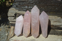 Polished Double Terminated Rose Quartz Points x 6 From Ambatondrazaka, Madagascar