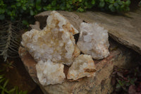 Natural Limonite Quartz Clusters x 4 From Solwezi, Zambia