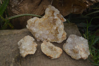 Natural Limonite Quartz Clusters x 4 From Solwezi, Zambia