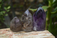 Polished Window Amethyst Quartz Crystals x 12 From Akansobe, Madagascar