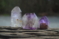 Polished Window Amethyst Quartz Crystals x 12 From Akansobe, Madagascar