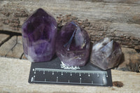 Polished Window Amethyst Quartz Crystals x 12 From Akansobe, Madagascar