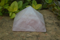 Polished Rose Quartz Pyramids x 3 From Madagascar