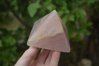 Polished Rose Quartz Pyramids x 3 From Madagascar