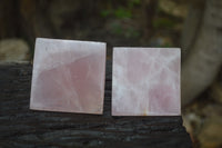 Polished Rose Quartz Pyramids x 3 From Madagascar