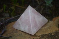 Polished Rose Quartz Pyramids x 3 From Madagascar