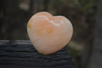 Polished Orange Twist Calcite Gemstone Hearts x 3 From Madagascar