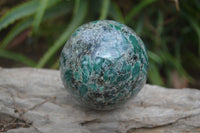 Polished Rare Emerald Mica In Matrix Spheres x 2 From Mutoko, Zimbabwe