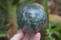 Polished Rare Emerald Mica In Matrix Spheres x 2 From Mutoko, Zimbabwe