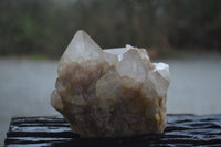 Natural White Phantom Smokey Quartz Clusters x 2 From Luena, Congo