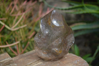 Polished Smokey Quartz Flame Sculptures x 2 From Madagascar