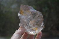 Polished Smokey Quartz Flame Sculptures x 2 From Madagascar