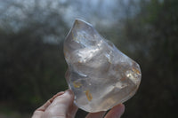 Polished Smokey Quartz Flame Sculptures x 2 From Madagascar