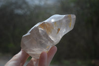 Polished Smokey Quartz Flame Sculptures x 2 From Madagascar