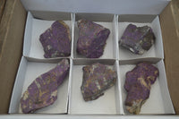 Natural Metallic Purpurite Cobbed Specimens x 6 From Erongo, Namibia