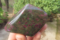 Polished Ruby Corundum In Chrome Verdite Standing Free Forms x 5 From Zimbabwe