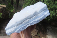 Natural Crystalline Blue Lace Agate Plates x 2 From Namibia