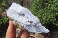 Natural Crystalline Blue Lace Agate Plates x 2 From Namibia