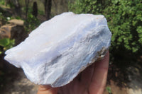 Natural Crystalline Blue Lace Agate Plates x 2 From Namibia