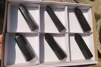 Polished Black Basalt Points x 6 From Madagascar