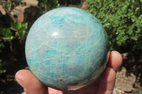 Polished Amazonite Spheres x 2 From Madagascar