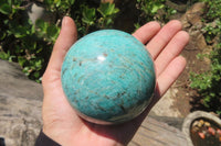 Polished Amazonite Spheres x 2 From Madagascar