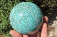 Polished Amazonite Spheres x 2 From Madagascar