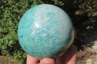 Polished Amazonite Spheres x 2 From Madagascar