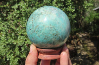 Polished Amazonite Spheres x 2 From Madagascar