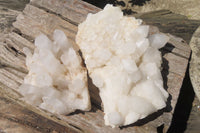 Natural White Quartz Clusters x 2 From Madagascar