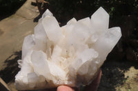 Natural White Quartz Clusters x 2 From Madagascar