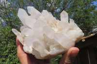 Natural White Quartz Clusters x 2 From Madagascar