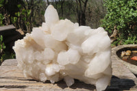 Natural White Quartz Clusters x 2 From Madagascar